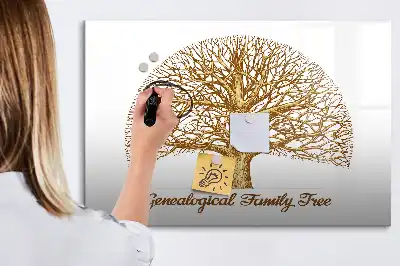 Pizarra magnética de pared con rotulador diseño de viejo árbol genealógico