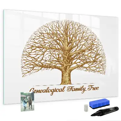 Pizarra magnética de pared con rotulador diseño de viejo árbol genealógico