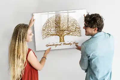 Pizarra magnética de pared con rotulador diseño de viejo árbol genealógico