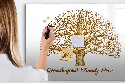 Pizarra magnética de pared con rotulador diseño de viejo árbol genealógico