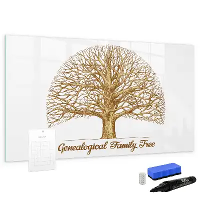 Pizarra magnética de pared con rotulador diseño de viejo árbol genealógico