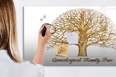 Pizarra magnética de pared con rotulador diseño de viejo árbol genealógico