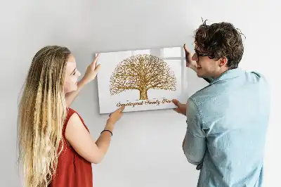 Pizarra magnética de pared con rotulador diseño de viejo árbol genealógico