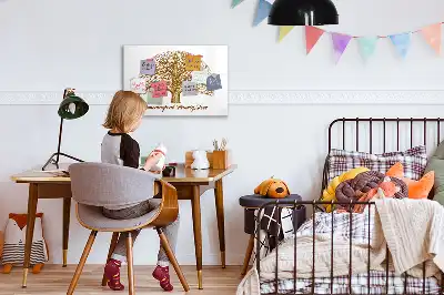 Pizarra magnética de pared con rotulador diseño de viejo árbol genealógico