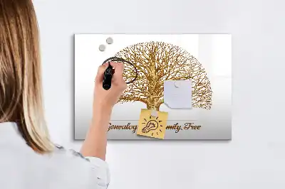 Pizarra magnética de pared con rotulador diseño de viejo árbol genealógico