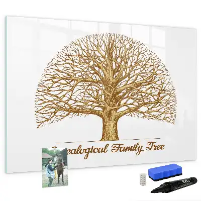 Pizarra magnética de pared con rotulador diseño de viejo árbol genealógico