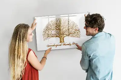 Pizarra magnética de pared con rotulador diseño de viejo árbol genealógico