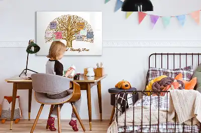 Pizarra magnética de pared con rotulador diseño de viejo árbol genealógico