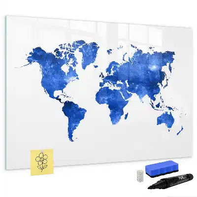 Pizarra magnética de pared diseño de mapa del mundo cósmico con rotulador incluido