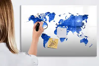 Pizarra magnética de pared diseño de mapa del mundo cósmico con rotulador incluido
