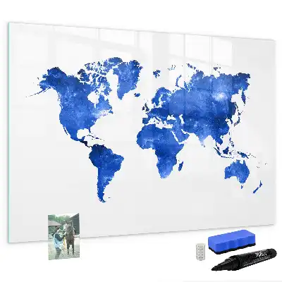 Pizarra magnética de pared diseño de mapa del mundo cósmico con rotulador incluido