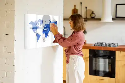 Pizarra magnética de pared diseño de mapa del mundo cósmico con rotulador incluido