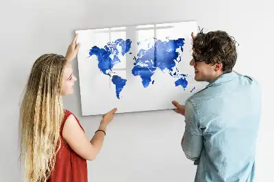 Pizarra magnética de pared diseño de mapa del mundo cósmico con rotulador incluido