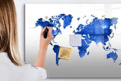 Pizarra magnética de pared diseño de mapa del mundo cósmico con rotulador incluido