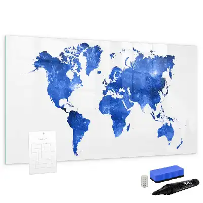 Pizarra magnética de pared diseño de mapa del mundo cósmico con rotulador incluido