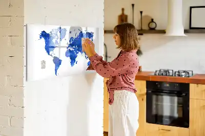 Pizarra magnética de pared diseño de mapa del mundo cósmico con rotulador incluido