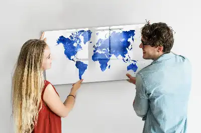 Pizarra magnética de pared diseño de mapa del mundo cósmico con rotulador incluido