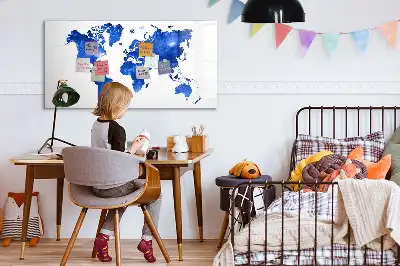 Pizarra magnética de pared diseño de mapa del mundo cósmico con rotulador incluido