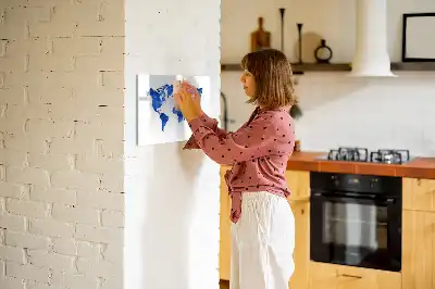 Pizarra magnética de pared diseño de mapa del mundo cósmico con rotulador incluido