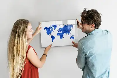 Pizarra magnética de pared diseño de mapa del mundo cósmico con rotulador incluido