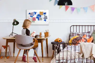Pizarra magnética de pared diseño de mapa del mundo cósmico con rotulador incluido