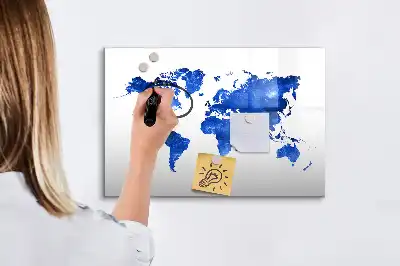 Pizarra magnética de pared diseño de mapa del mundo cósmico con rotulador incluido