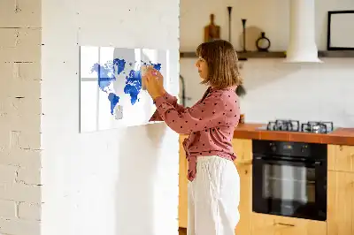 Pizarra magnética de pared diseño de mapa del mundo cósmico con rotulador incluido