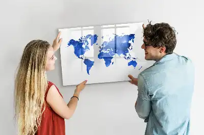 Pizarra magnética de pared diseño de mapa del mundo cósmico con rotulador incluido