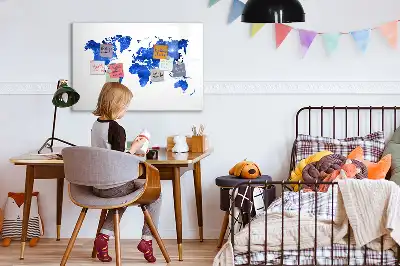 Pizarra magnética de pared diseño de mapa del mundo cósmico con rotulador incluido