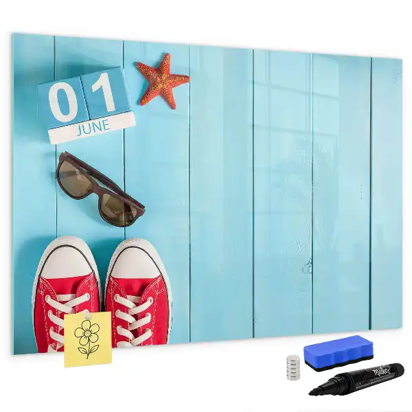 Pizarra magnética de pared con rotulador diseño primer día de verano