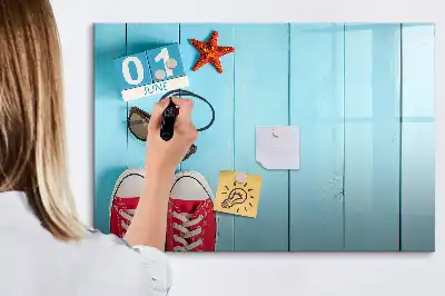Pizarra magnética de pared con rotulador diseño primer día de verano