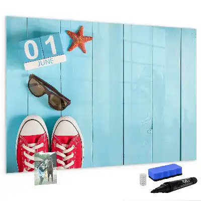 Pizarra magnética de pared con rotulador diseño primer día de verano