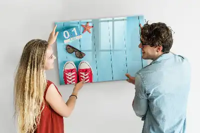 Pizarra magnética de pared con rotulador diseño primer día de verano