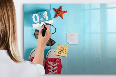 Pizarra magnética de pared con rotulador diseño primer día de verano