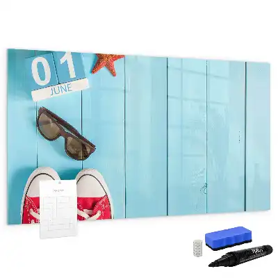 Pizarra magnética de pared con rotulador diseño primer día de verano