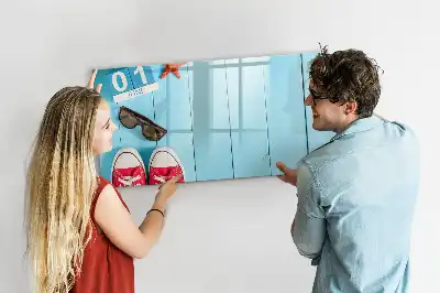 Pizarra magnética de pared con rotulador diseño primer día de verano