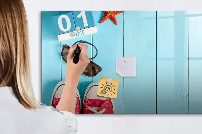 Pizarra magnética de pared con rotulador diseño primer día de verano
