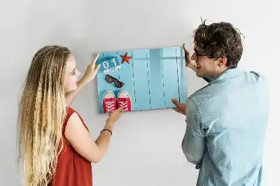 Pizarra magnética de pared con rotulador diseño primer día de verano