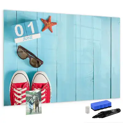 Pizarra magnética de pared con rotulador diseño primer día de verano