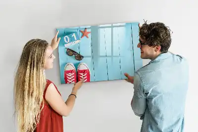 Pizarra magnética de pared con rotulador diseño primer día de verano