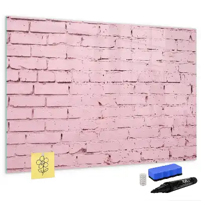 Pizarra magnética de pared con rotulador y diseño de ladrillo