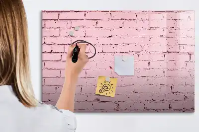 Pizarra magnética de pared con rotulador y diseño de ladrillo