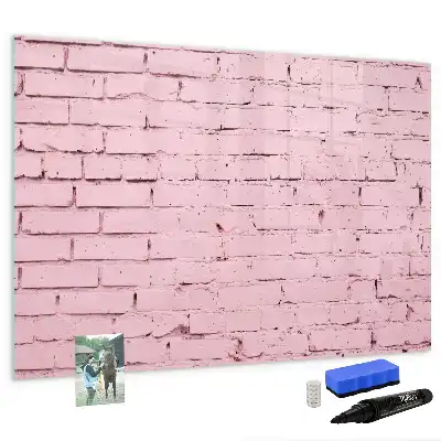 Pizarra magnética de pared con rotulador y diseño de ladrillo