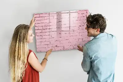 Pizarra magnética de pared con rotulador y diseño de ladrillo