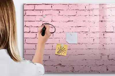 Pizarra magnética de pared con rotulador y diseño de ladrillo