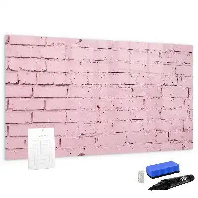 Pizarra magnética de pared con rotulador y diseño de ladrillo