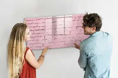 Pizarra magnética de pared con rotulador y diseño de ladrillo