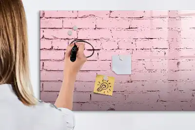 Pizarra magnética de pared con rotulador y diseño de ladrillo