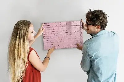 Pizarra magnética de pared con rotulador y diseño de ladrillo