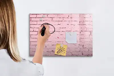 Pizarra magnética de pared con rotulador y diseño de ladrillo